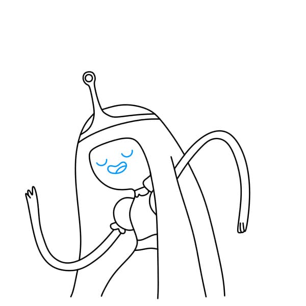 Hướng dẫn vẽ công chúa kẹo cao su đơn giản và dễ thương cho bé - Bước 6