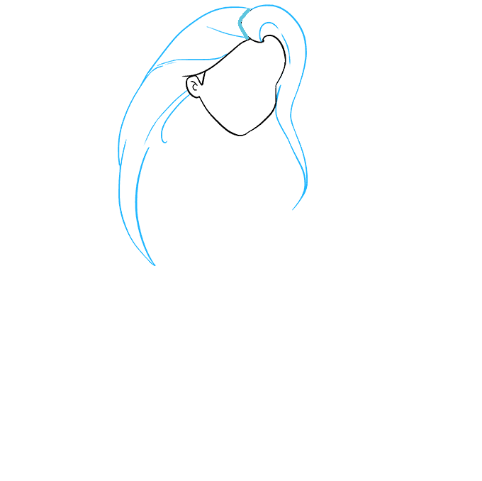 Hướng dẫn cách vẽ công chúa tóc mây đơn giản và dễ thương cho bé - Bước 2