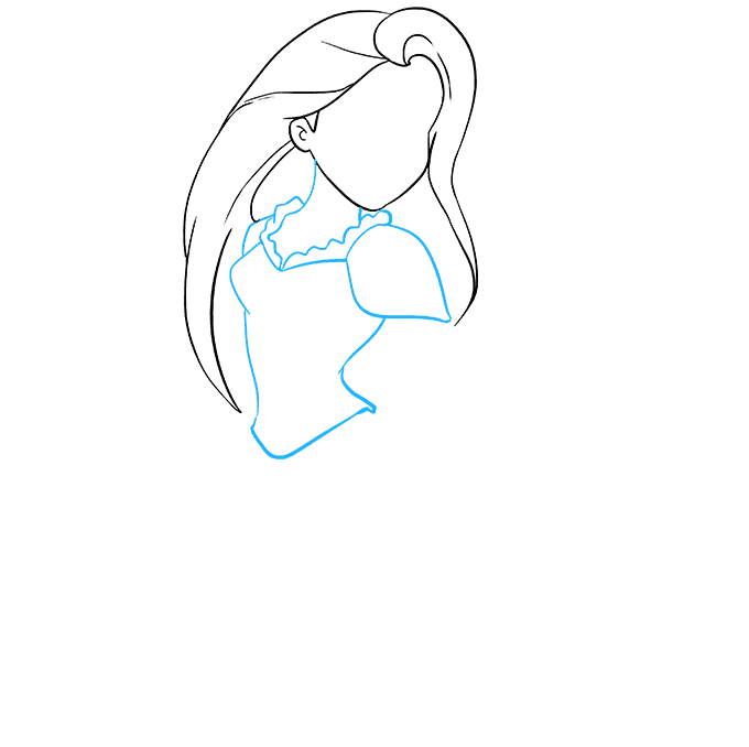 Hướng dẫn cách vẽ công chúa tóc mây đơn giản và dễ thương cho bé - Bước 3