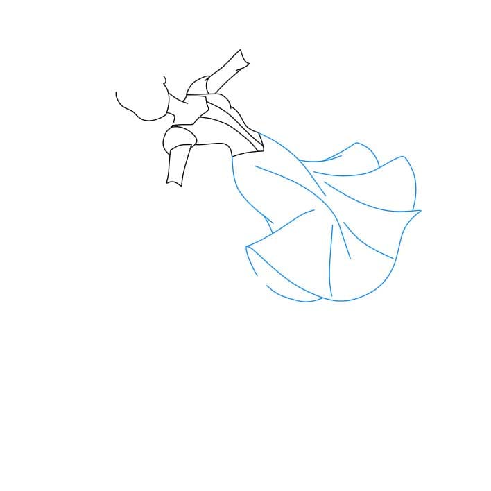 Hướng dẫn cách vẽ công chúa tóc mây đơn giản - Bước 3