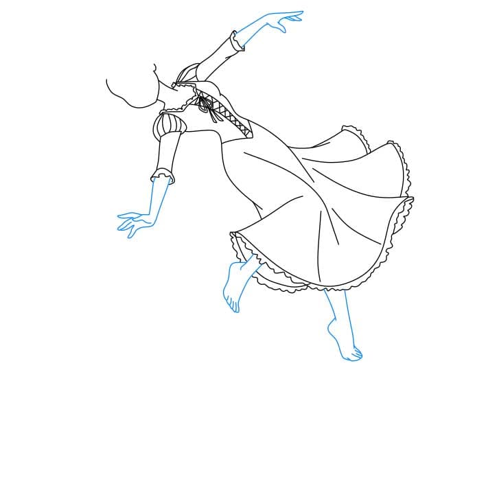 Hướng dẫn cách vẽ công chúa tóc mây đơn giản - Bước 4