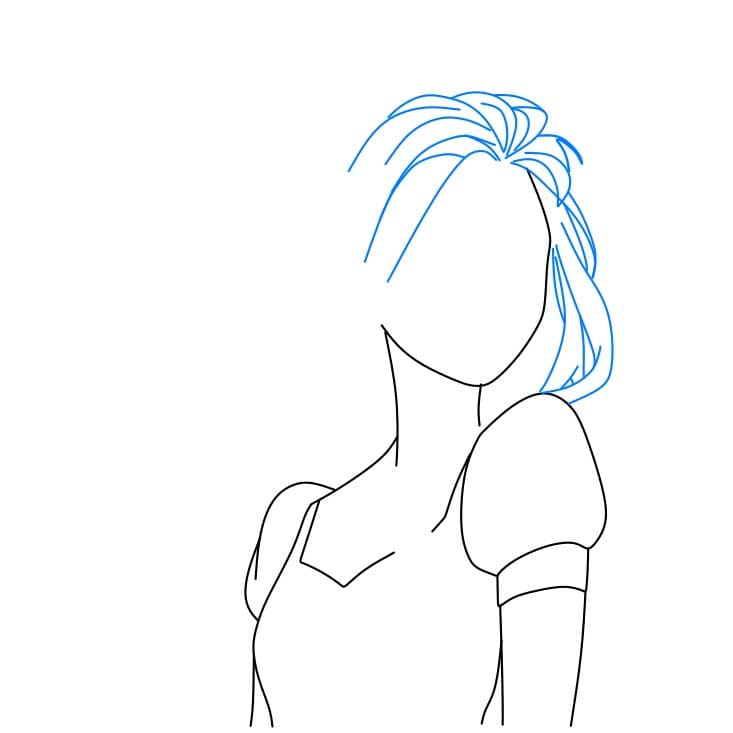 Hướng dẫn cách vẽ công chúa tóc mây cho bé - Bước 3