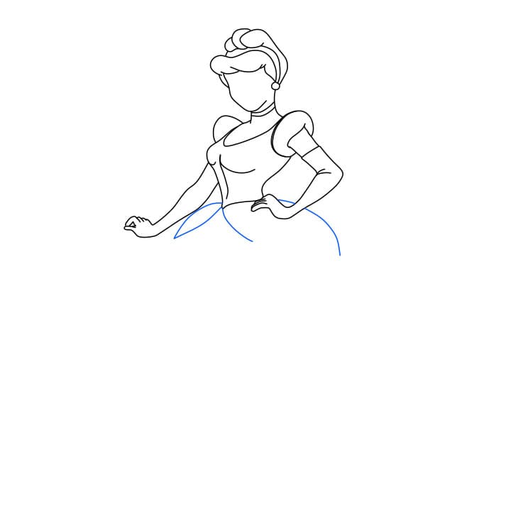 Hướng dẫn vẽ nàng lọ lem thật xinh đẹp - Bước 7