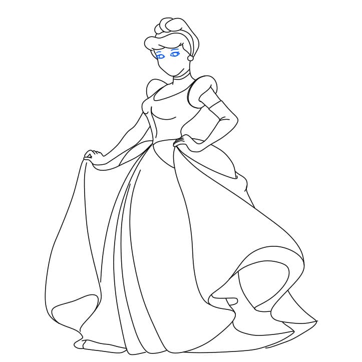 Hướng dẫn vẽ nàng lọ lem thật xinh đẹp - Bước 8