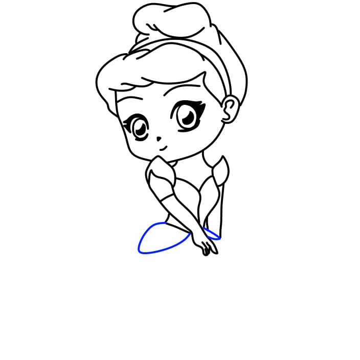 Hướng dẫn vẽ cô nàng lọ lem dễ thương - Bước 10