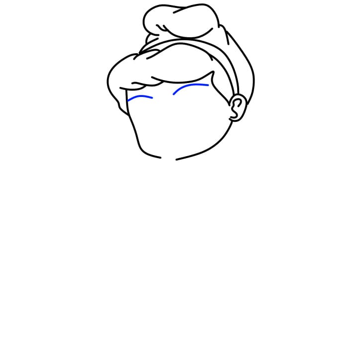 Hướng dẫn vẽ cô nàng lọ lem dễ thương - Bước 5