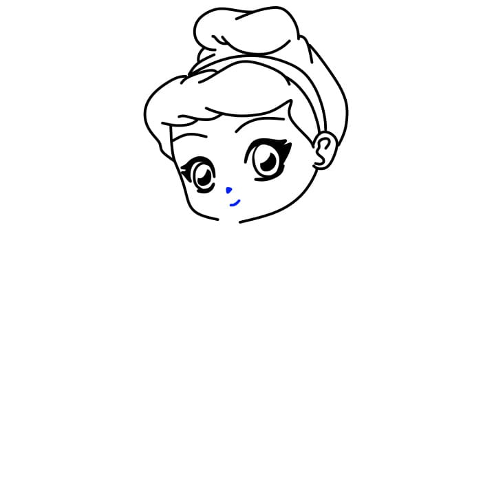 Hướng dẫn vẽ cô nàng lọ lem dễ thương - Bước 6