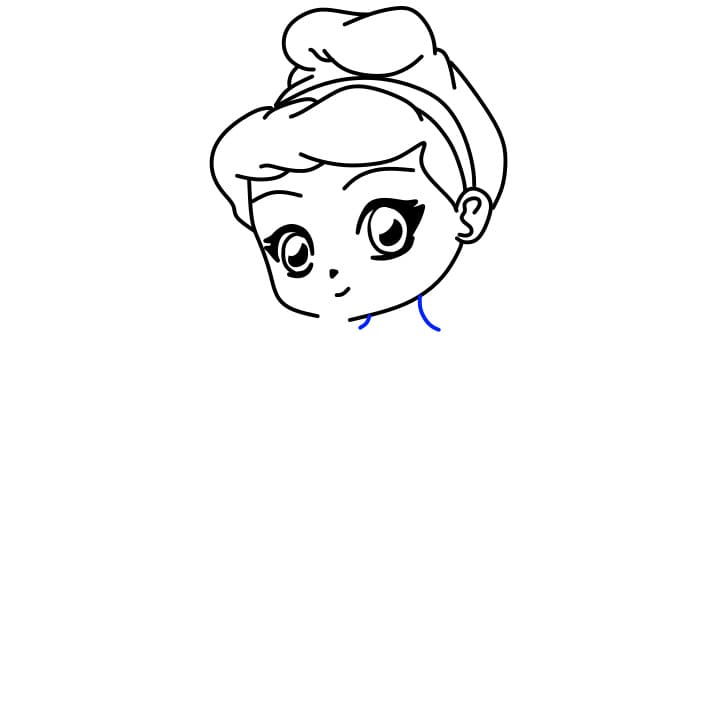 Hướng dẫn vẽ cô nàng lọ lem dễ thương - Bước 7