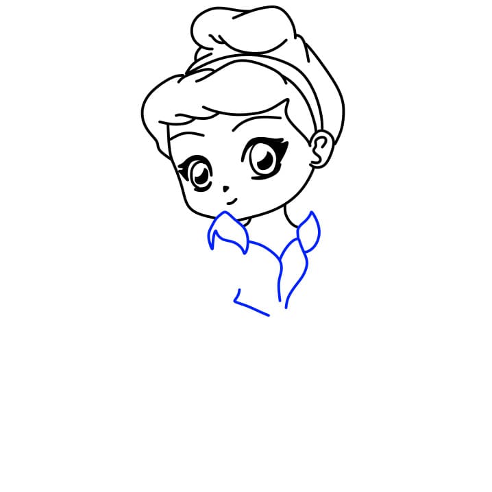 Hướng dẫn vẽ cô nàng lọ lem dễ thương - Bước 8