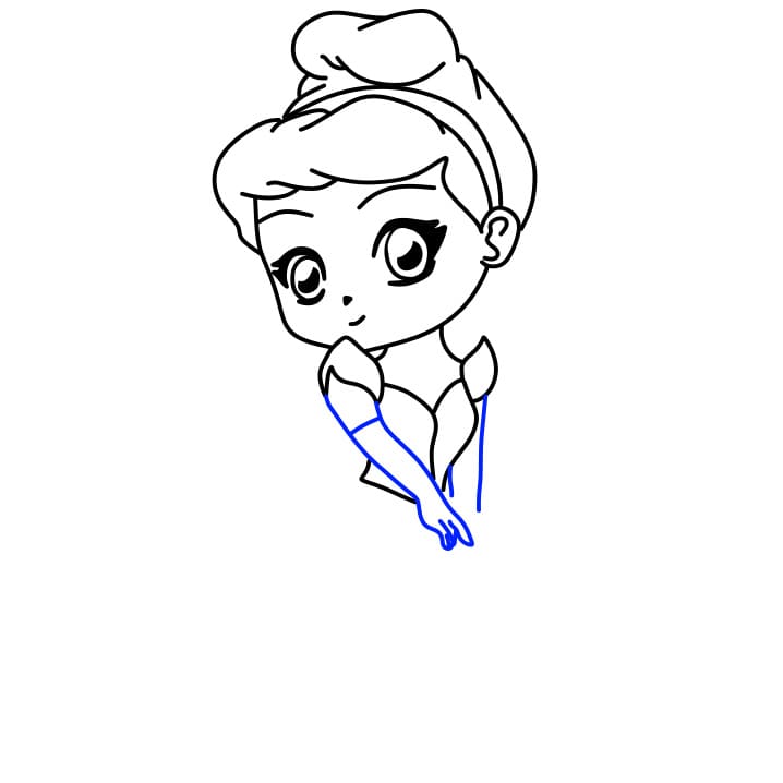 Hướng dẫn vẽ cô nàng lọ lem dễ thương - Bước 9