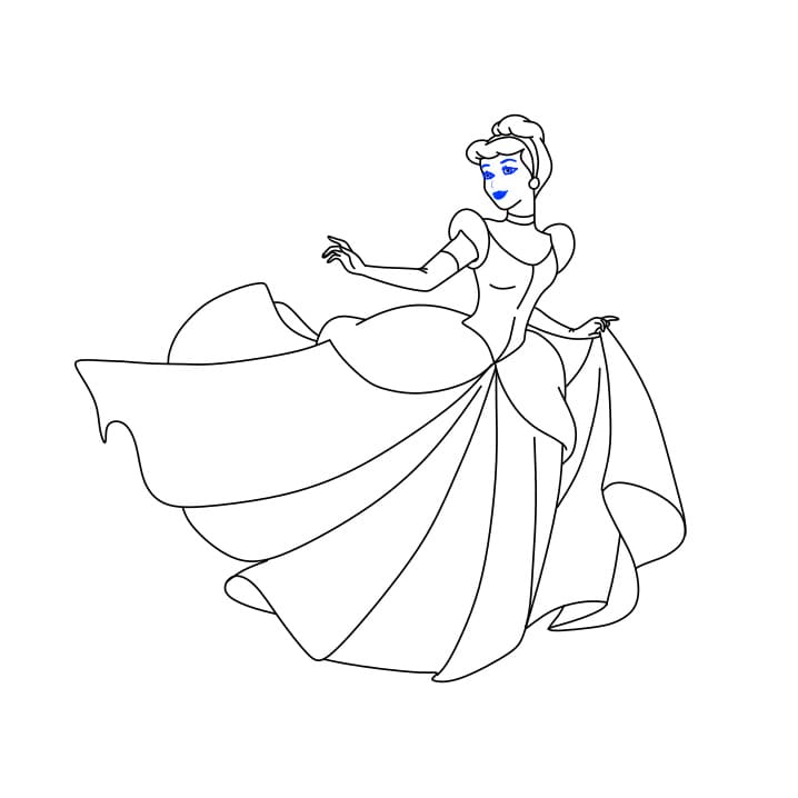 Hướng dẫn vẽ nàng lọ lem - Bước 7