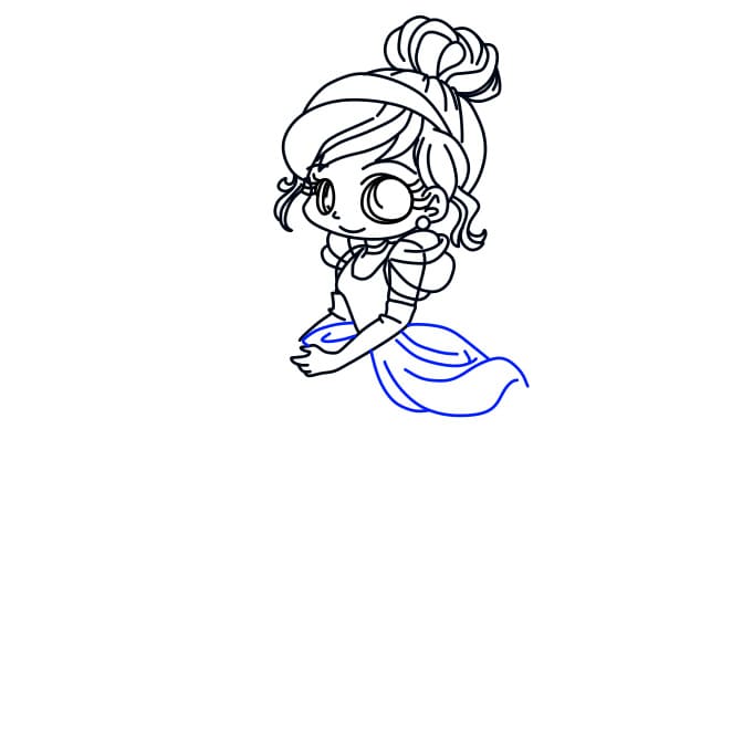 Hướng dẫn vẽ nàng lọ lem xinh xắn - Bước 9