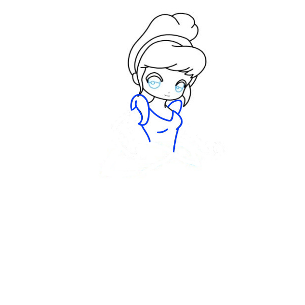 Hướng dẫn vẽ nàng lọ lem đáng yêu - Bước 7