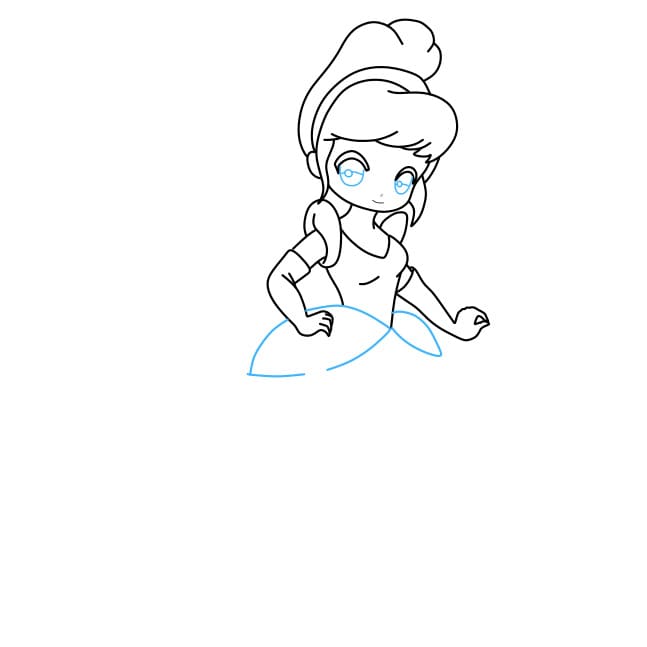 Hướng dẫn vẽ nàng lọ lem đáng yêu - Bước 9