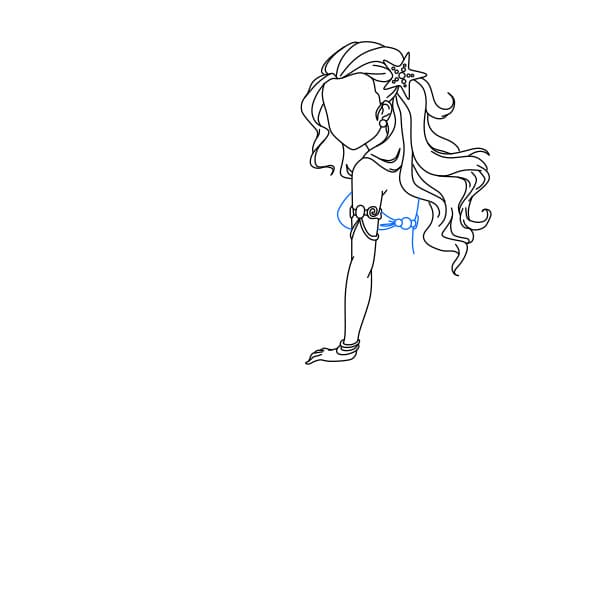 Hướng dẫn cách vẽ nàng tiên cá xinh đẹp và quyến rũ - Bước 4