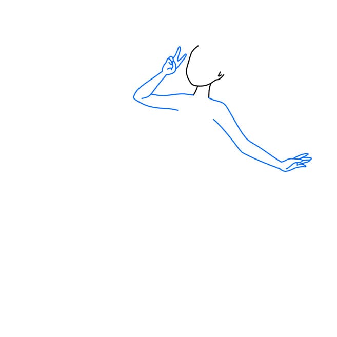 Hướng dẫn cách vẽ nàng tiên cá dễ thương và thân thiện - Bước 3