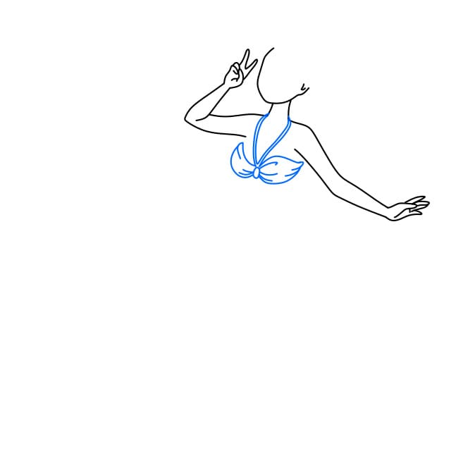 Hướng dẫn cách vẽ nàng tiên cá dễ thương và thân thiện - Bước 4