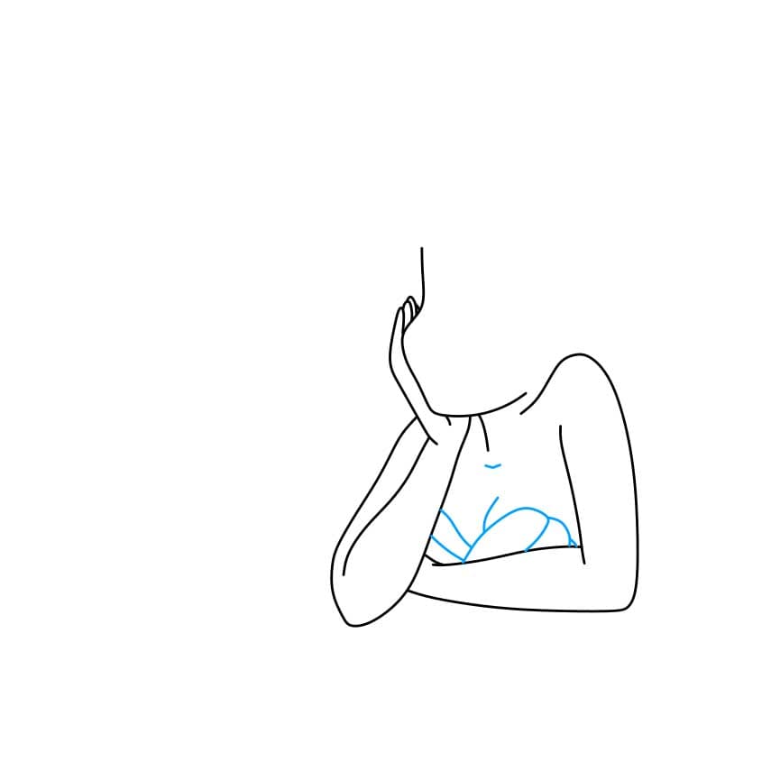 Hướng dẫn cách vẽ nàng tiên cá Ariel cho bé - Bước 3