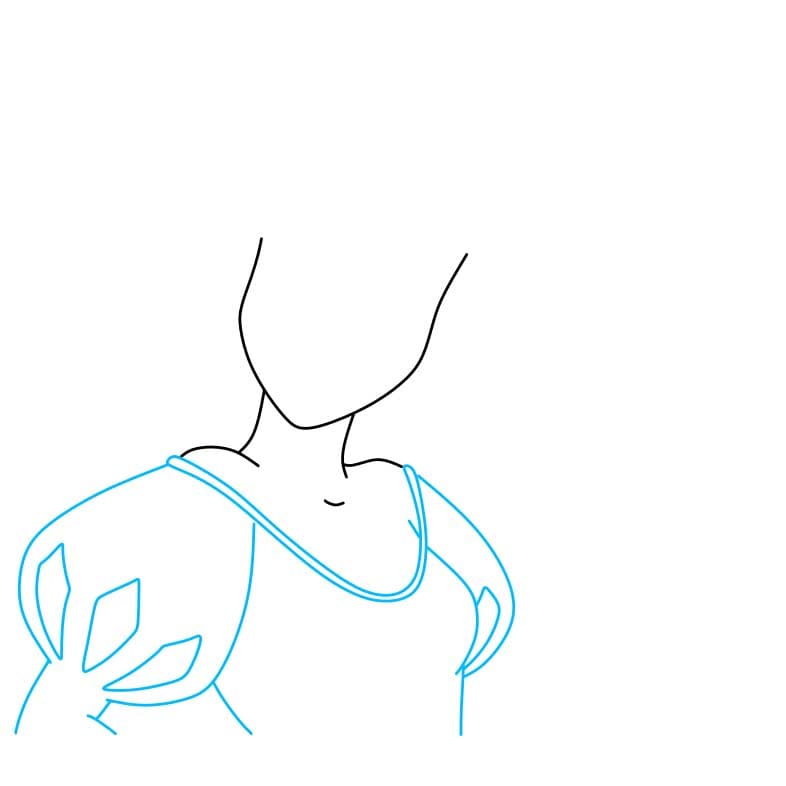 Hướng dẫn cách vẽ nàng tiên cá Ariel chi tiết từng bước cho bé - Bước 2