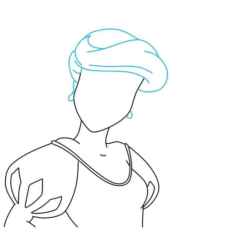 Hướng dẫn cách vẽ nàng tiên cá Ariel chi tiết từng bước cho bé - Bước 3