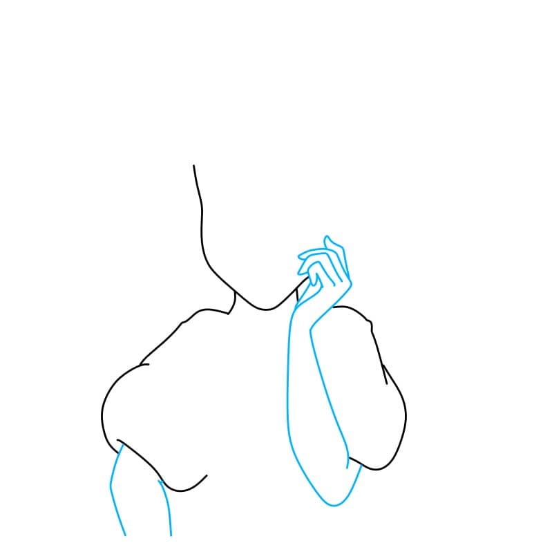 Hướng dẫn vẽ nàng tiên cá Ariel đơn giản dễ thương - Bước 3