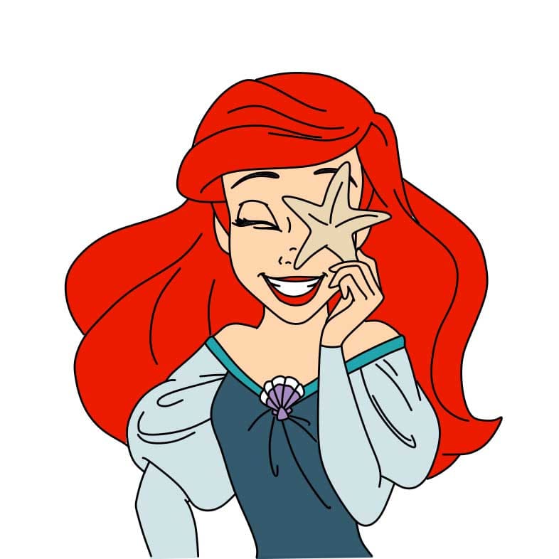 Hướng dẫn vẽ nàng tiên cá Ariel đơn giản dễ thương