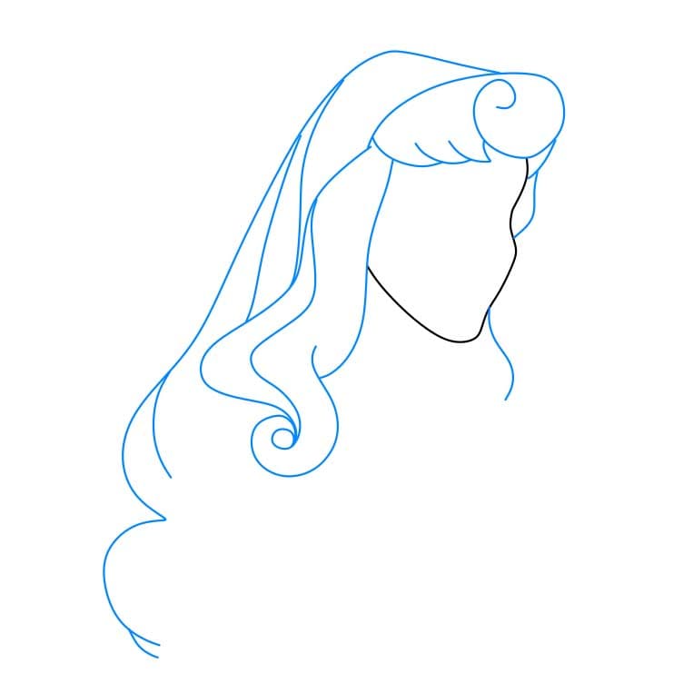 Hướng dẫn cách vẽ công chúa Aurora xinh đẹp và đơn giản cho bé - Bước 2