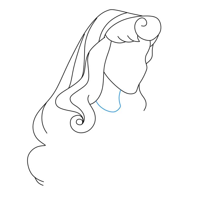 Hướng dẫn cách vẽ công chúa Aurora xinh đẹp và đơn giản cho bé - Bước 3