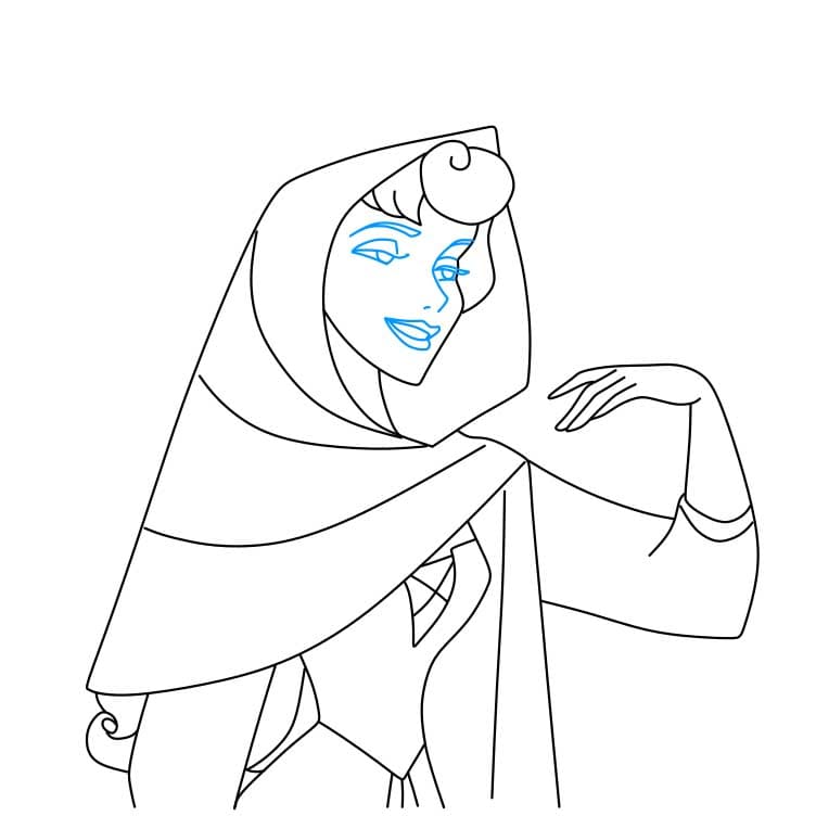 Hướng dẫn vẽ dễ dàng : công chúa Aurora - Bước 4