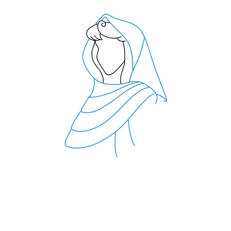 Hướng dẫn cách vẽ công chúa Briar Rose chi tiết từng bước cho bé - Bước 3