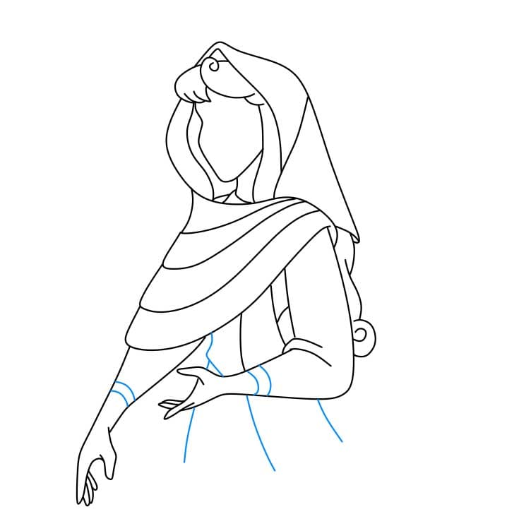 Hướng dẫn cách vẽ công chúa Briar Rose chi tiết từng bước cho bé - Bước 5