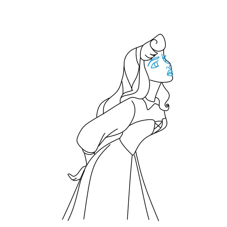 Hướng dẫn vẽ công chúa Briar Rose dễ thương - Bước 6