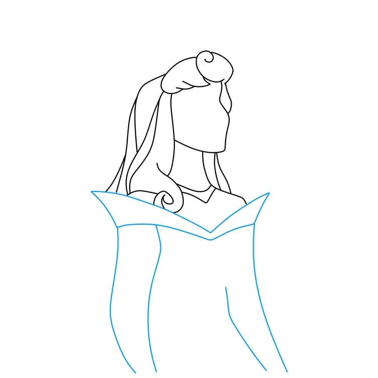 Hướng dẫn vẽ công chúa Briar Rose đơn giản cho bé - Bước 3