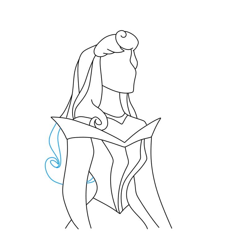 Hướng dẫn vẽ công chúa Briar Rose đơn giản cho bé - Bước 4