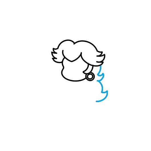 Hướng dẫn vẽ Công chúa đào cầm ô - Bước 3