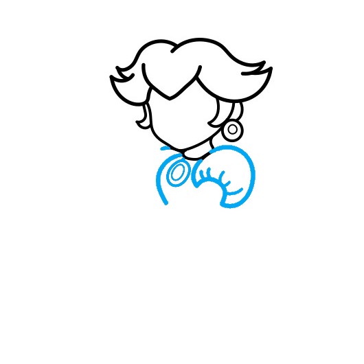 Hướng dẫn vẽ Công chúa đào ngồi chống tay lên cằm - Bước 3