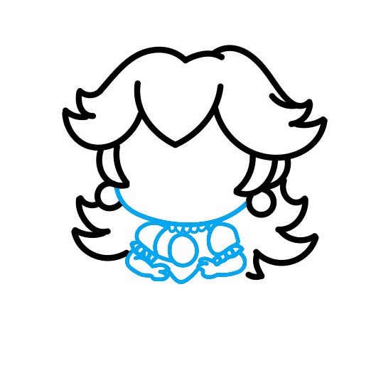 Hướng dẫn vẽ Công chúa đào chibi - Bước 3