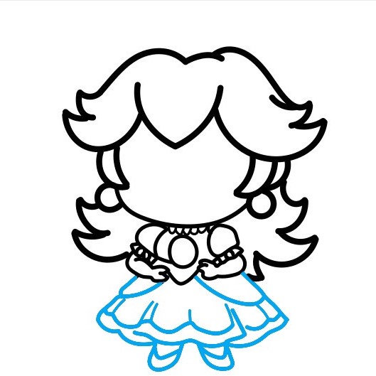 Hướng dẫn vẽ Công chúa đào chibi - Bước 4