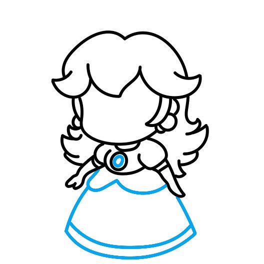 Hướng dẫn vẽ Công chúa đào đáng yêu - Bước 7