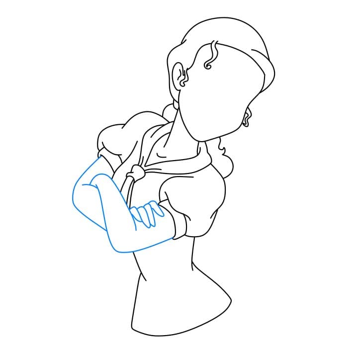 Hướng dẫn cách vẽ công chúa Tiana xinh đẹp và đơn giản cho bé - Bước 5