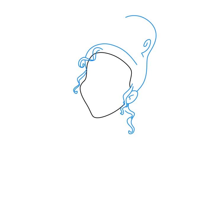 Hướng dẫn vẽ dễ dàng : công chúa Tiana - Bước 2