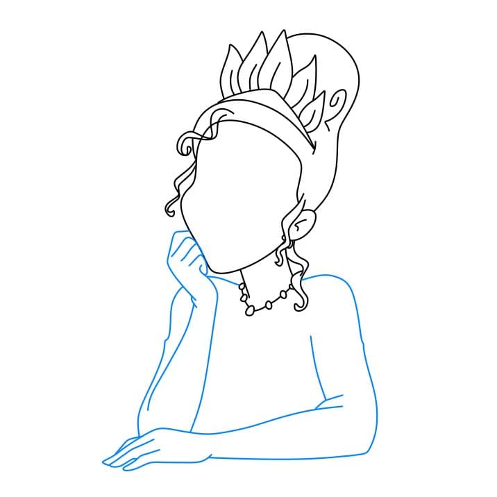 Hướng dẫn vẽ dễ dàng : công chúa Tiana - Bước 4