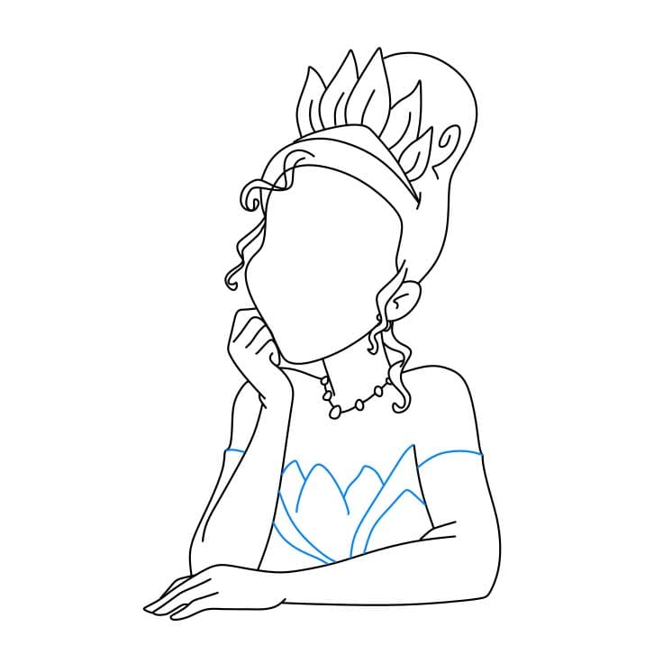 Hướng dẫn vẽ dễ dàng : công chúa Tiana - Bước 5