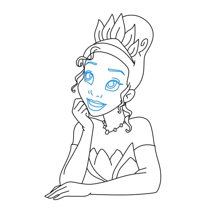 Hướng dẫn vẽ dễ dàng : công chúa Tiana - Bước 6
