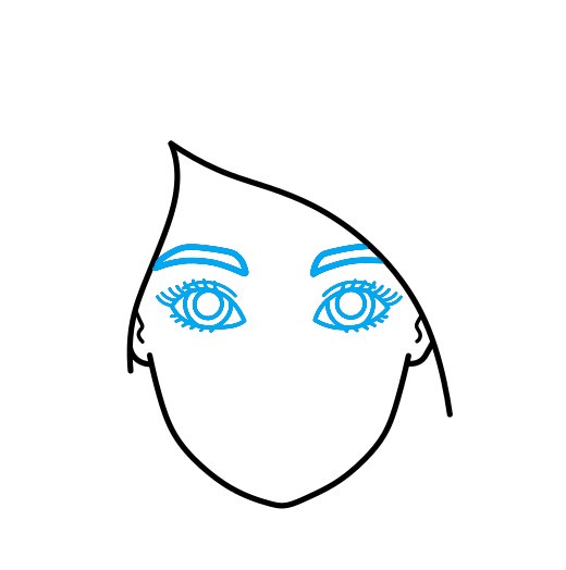 Hướng dẫn vẽ khuôn mặt của Barbie - Bước 3