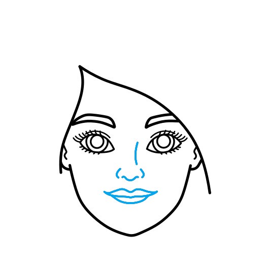 Hướng dẫn vẽ khuôn mặt của Barbie - Bước 4