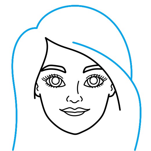 Hướng dẫn vẽ khuôn mặt của Barbie - Bước 5