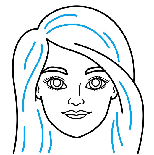 Hướng dẫn vẽ khuôn mặt của Barbie - Bước 6