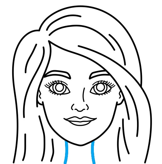 Hướng dẫn vẽ khuôn mặt của Barbie - Bước 7