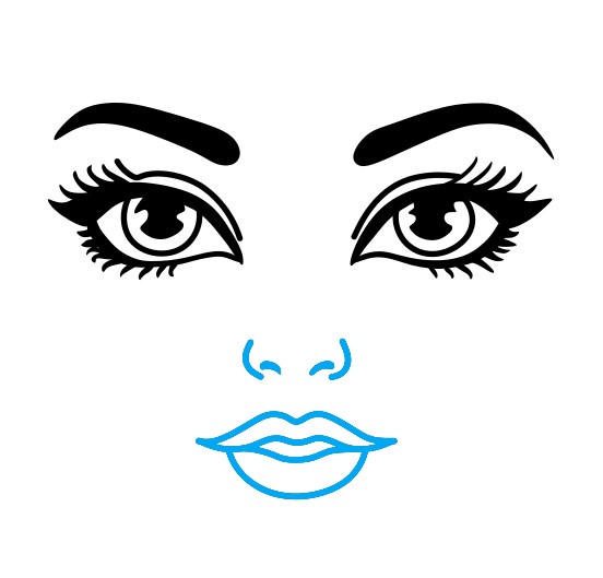 Hướng dẫn vẽ đầu của Barbie - Bước 2